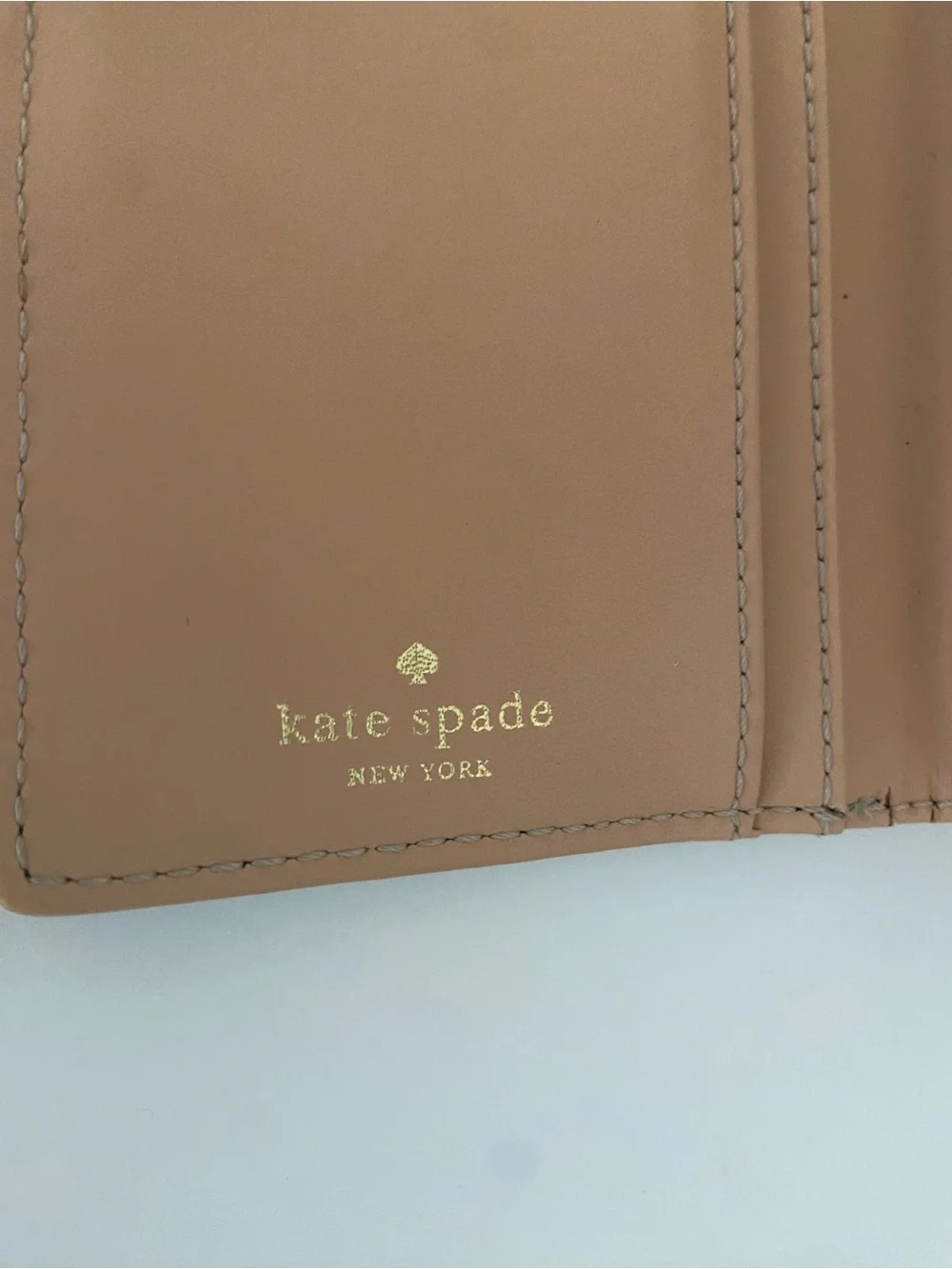 kate spade Black Pebbled Leather Card Holder with Gold Logo